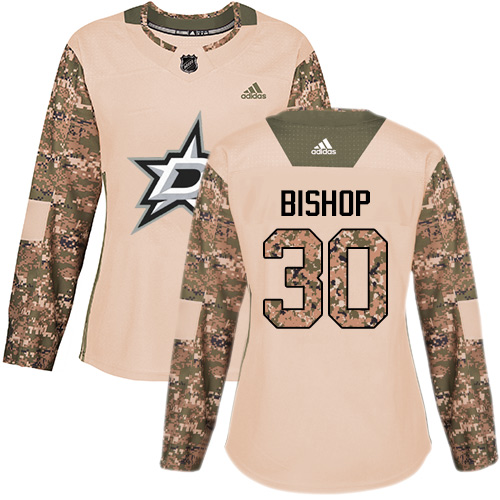 Adidas Stars #30 Ben Bishop Camo Authentic Veterans Day Women's Stitched NHL Jersey - Click Image to Close